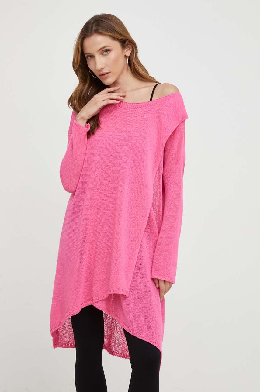 Answear Lab pulover de bumbac culoarea roz, light Answear