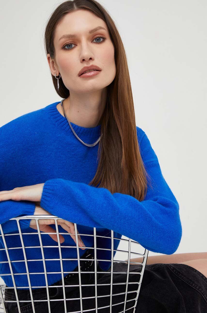 

Пуловер с вълна Answear Lab x limited collection NO SHAME в синьо от лека материя, Син