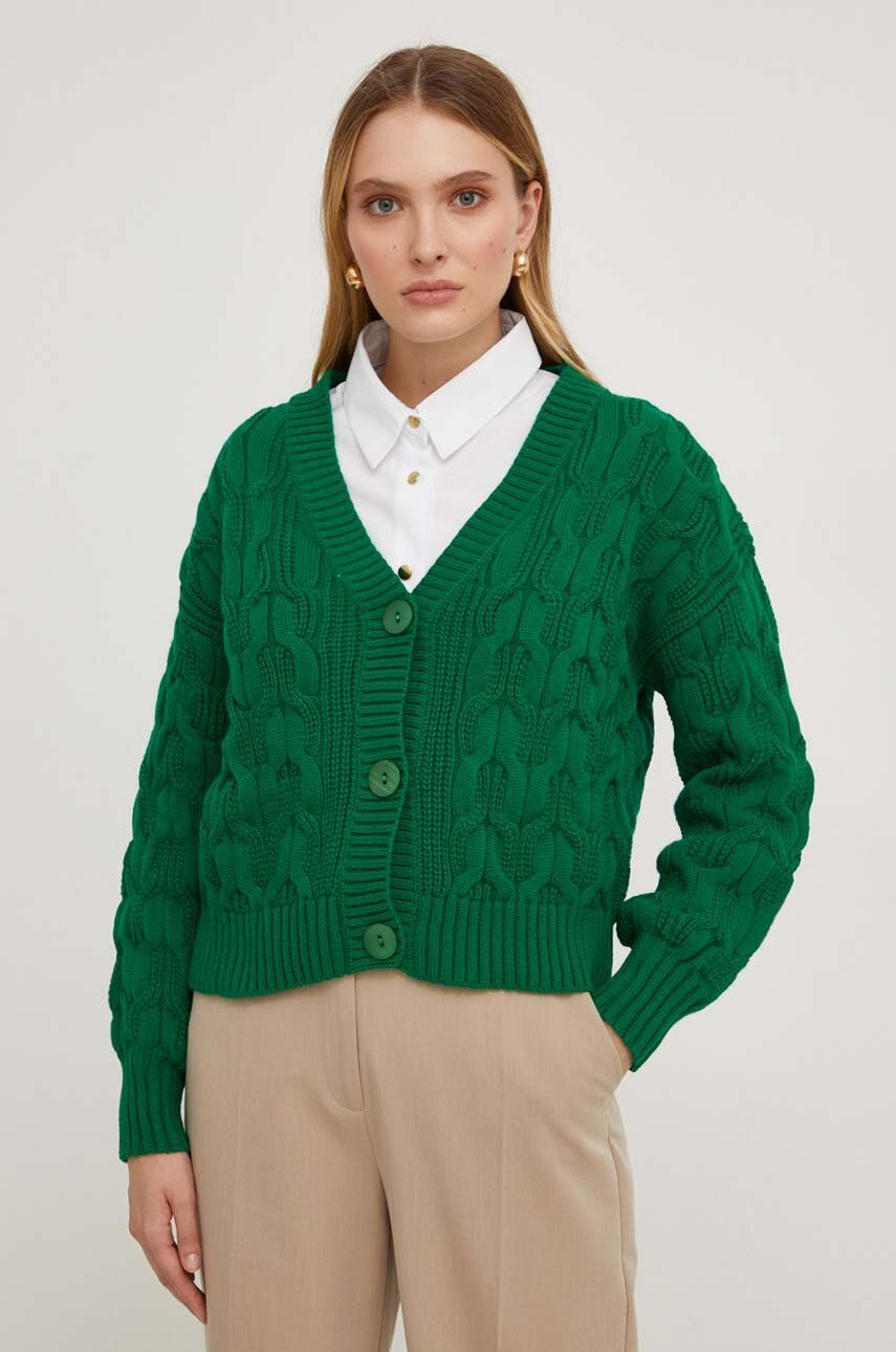 Answear Lab Cardigan Femei, Culoarea Verde, Calduros