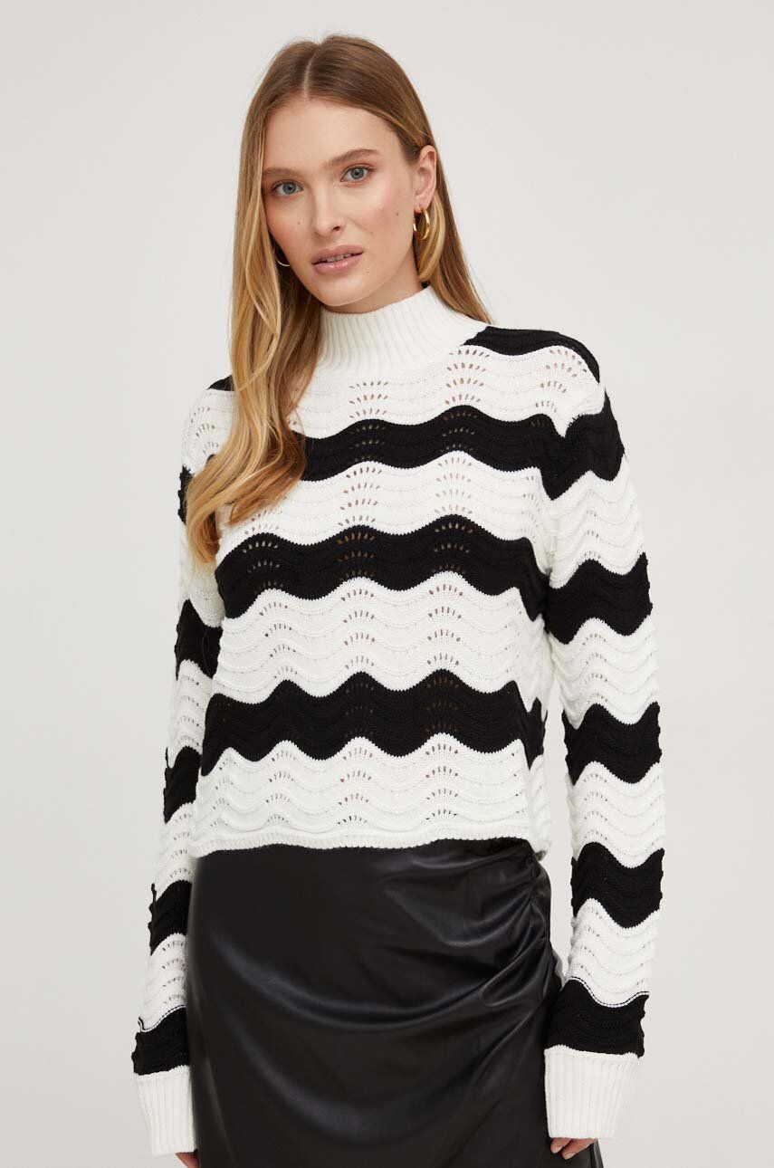 Answear Lab pulover femei, culoarea alb, light, cu turtleneck