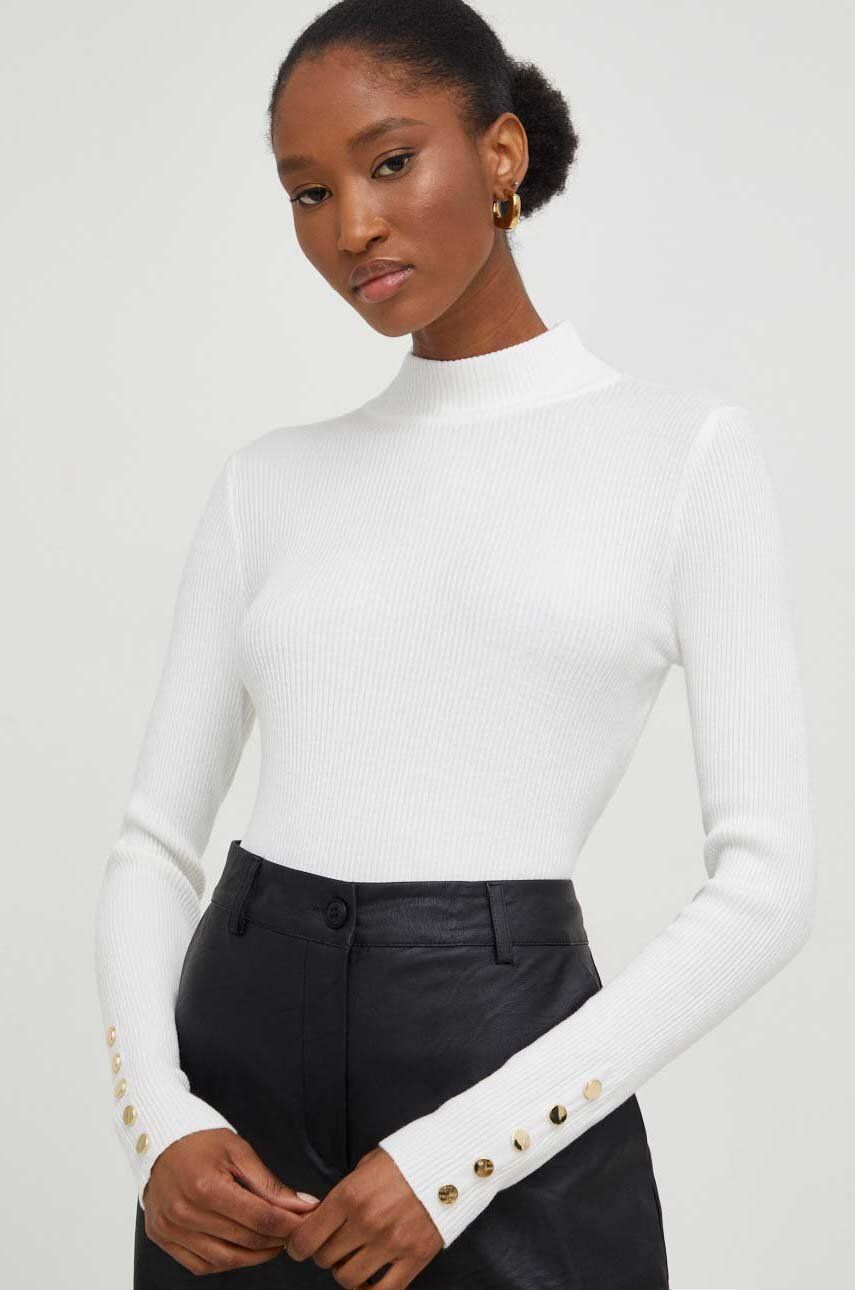 Answear Lab pulover X limited collection NO SHAME femei, culoarea alb, light, cu turtleneck