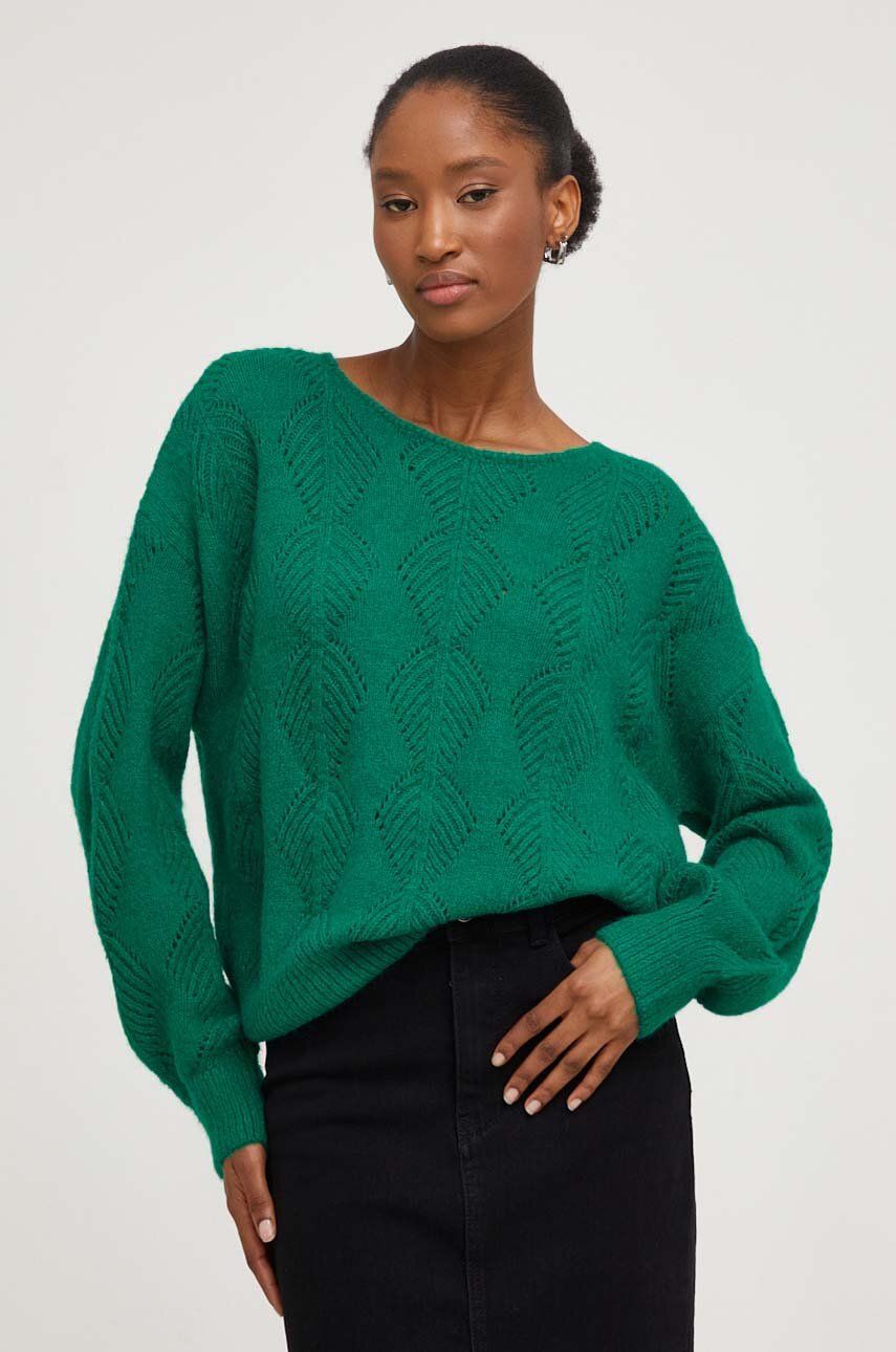 Answear Lab pulover de lana culoarea verde, light