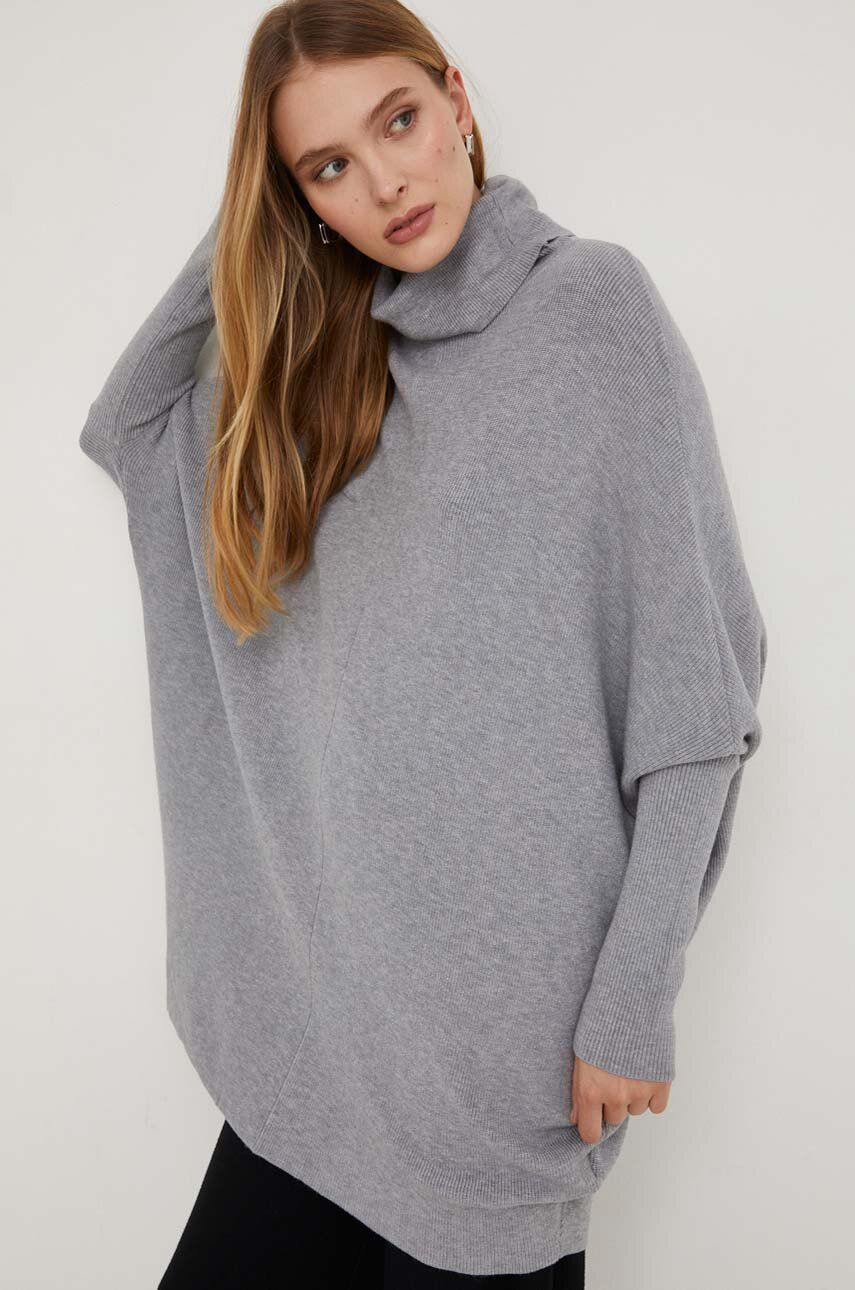 Answear Lab pulover femei, culoarea gri, cu guler