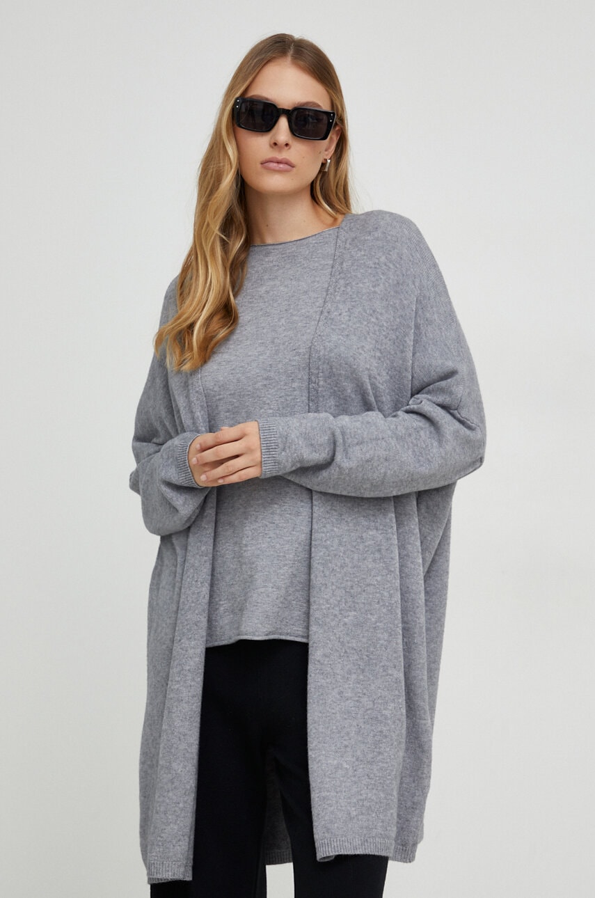 Answear Lab cardigan femei, culoarea gri, light