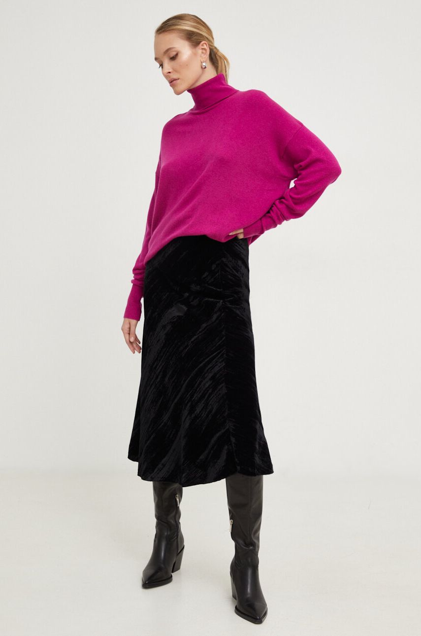Answear Lab pulover femei, culoarea roz, light, cu guler