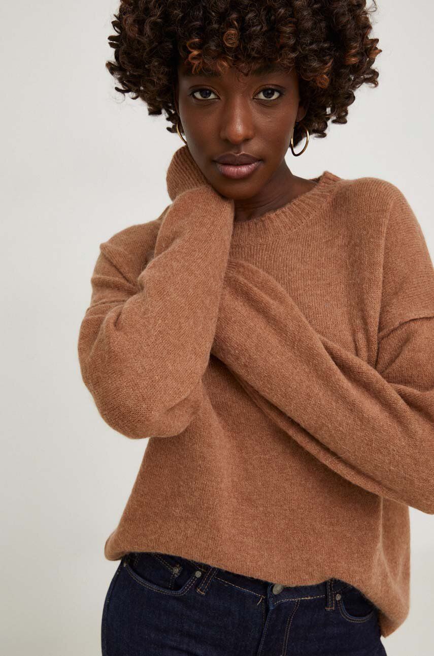 Answear Lab pulover de lana culoarea maro, light