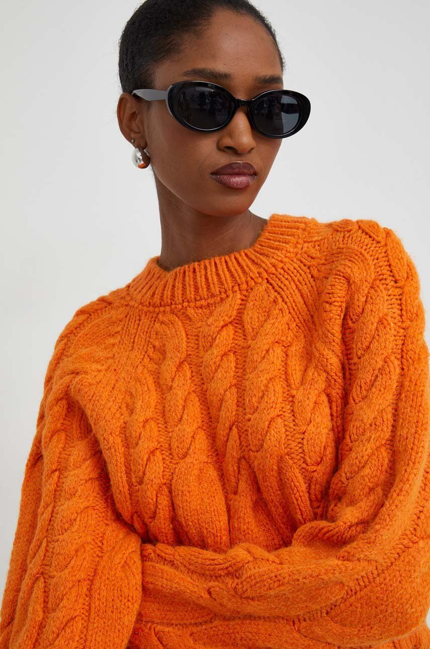 Answear Lab pulover de lana culoarea portocaliu, călduros