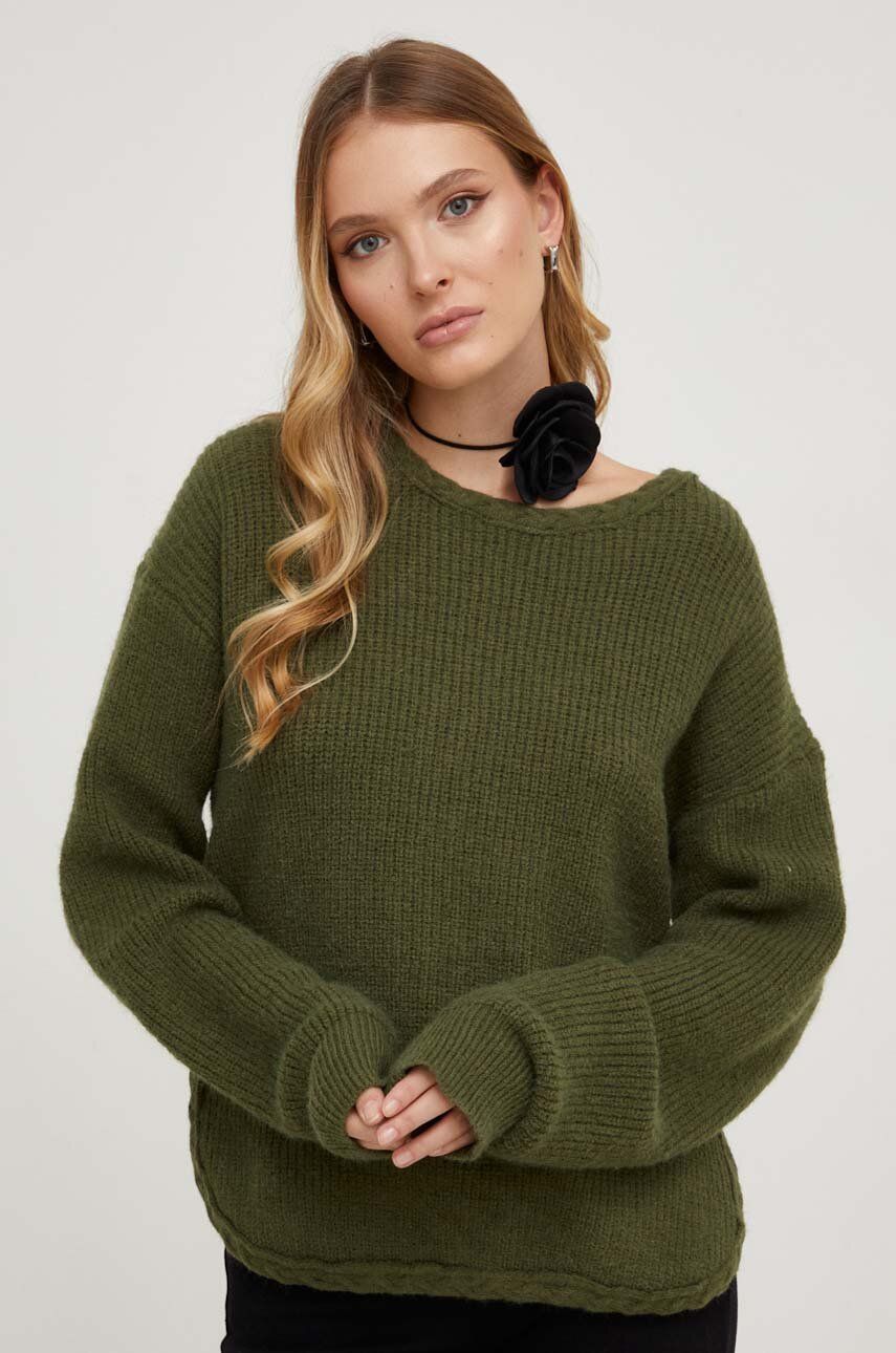 Answear Lab pulover femei, culoarea verde, light