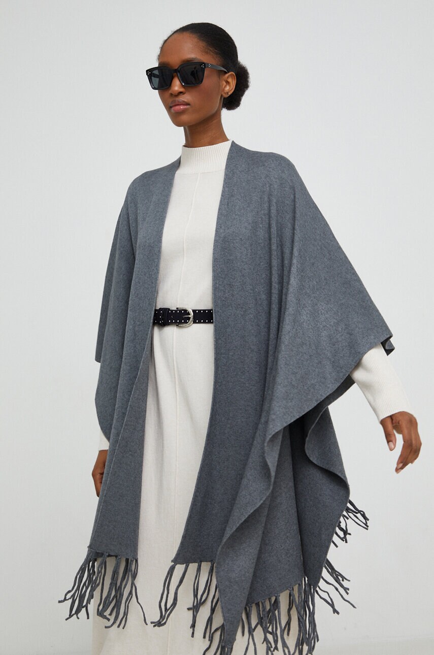 Answear Lab poncho culoarea gri, light