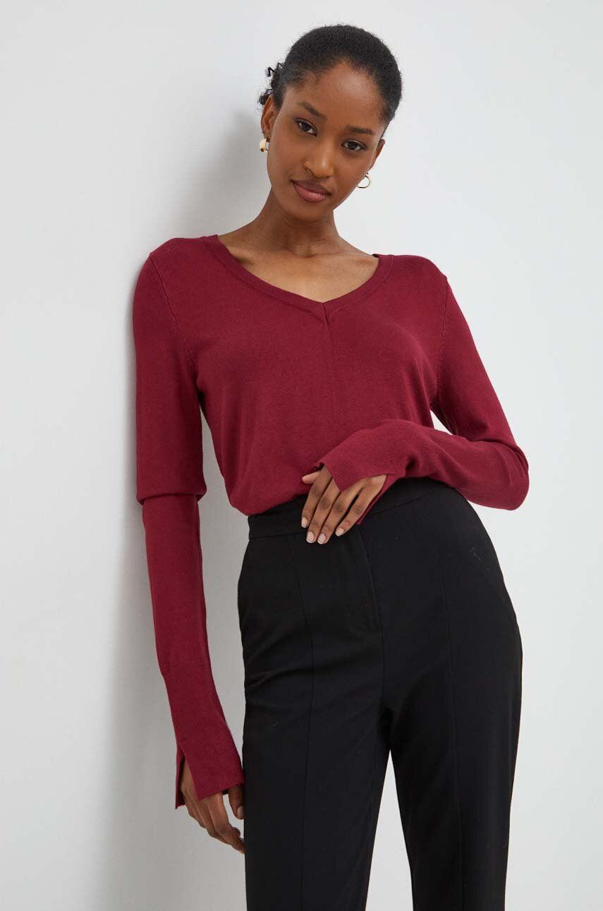 Answear Lab pulover femei, culoarea bordo, light