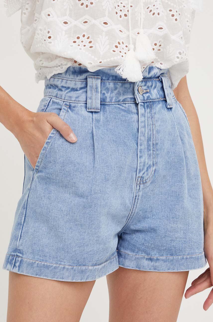 Answear Lab pantaloni scurti jeans femei, neted, high waist