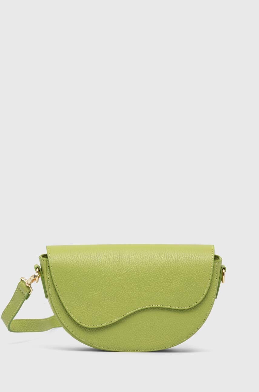 Answear Lab poseta de piele culoarea verde