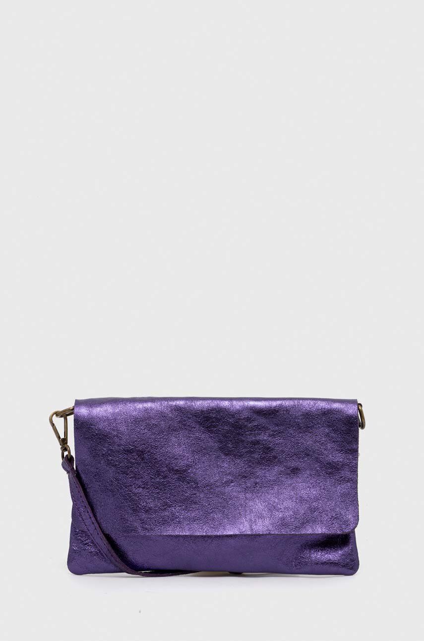Answear Lab Poseta Piele Culoarea Violet