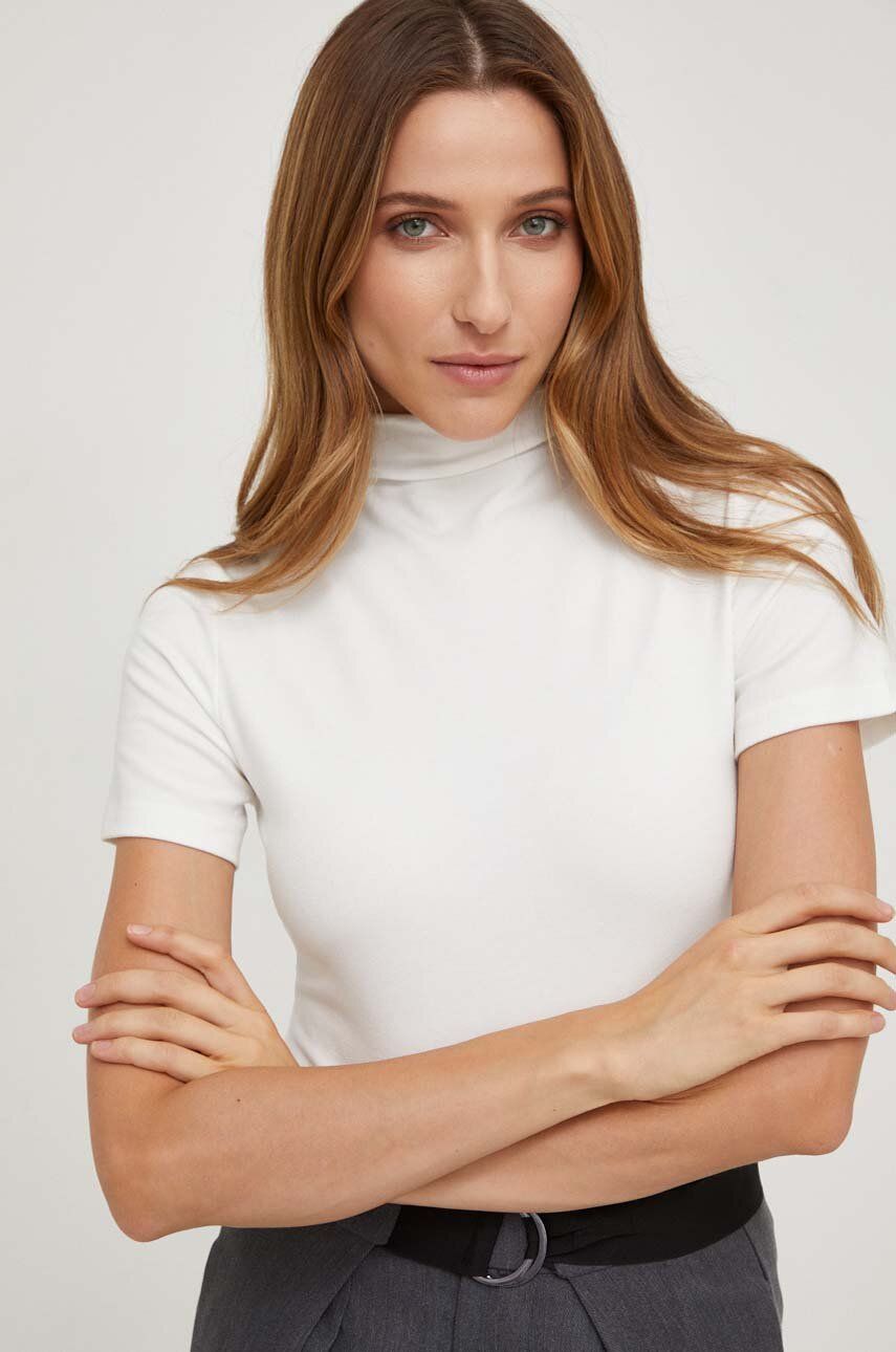 Answear Lab tricou femei, culoarea alb, cu turtleneck