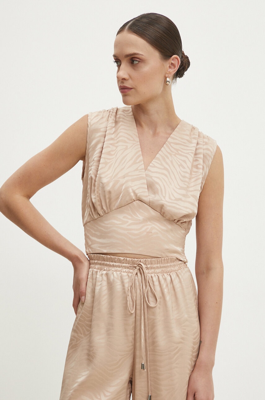 Answear Lab bluza femei, culoarea bej, modelator