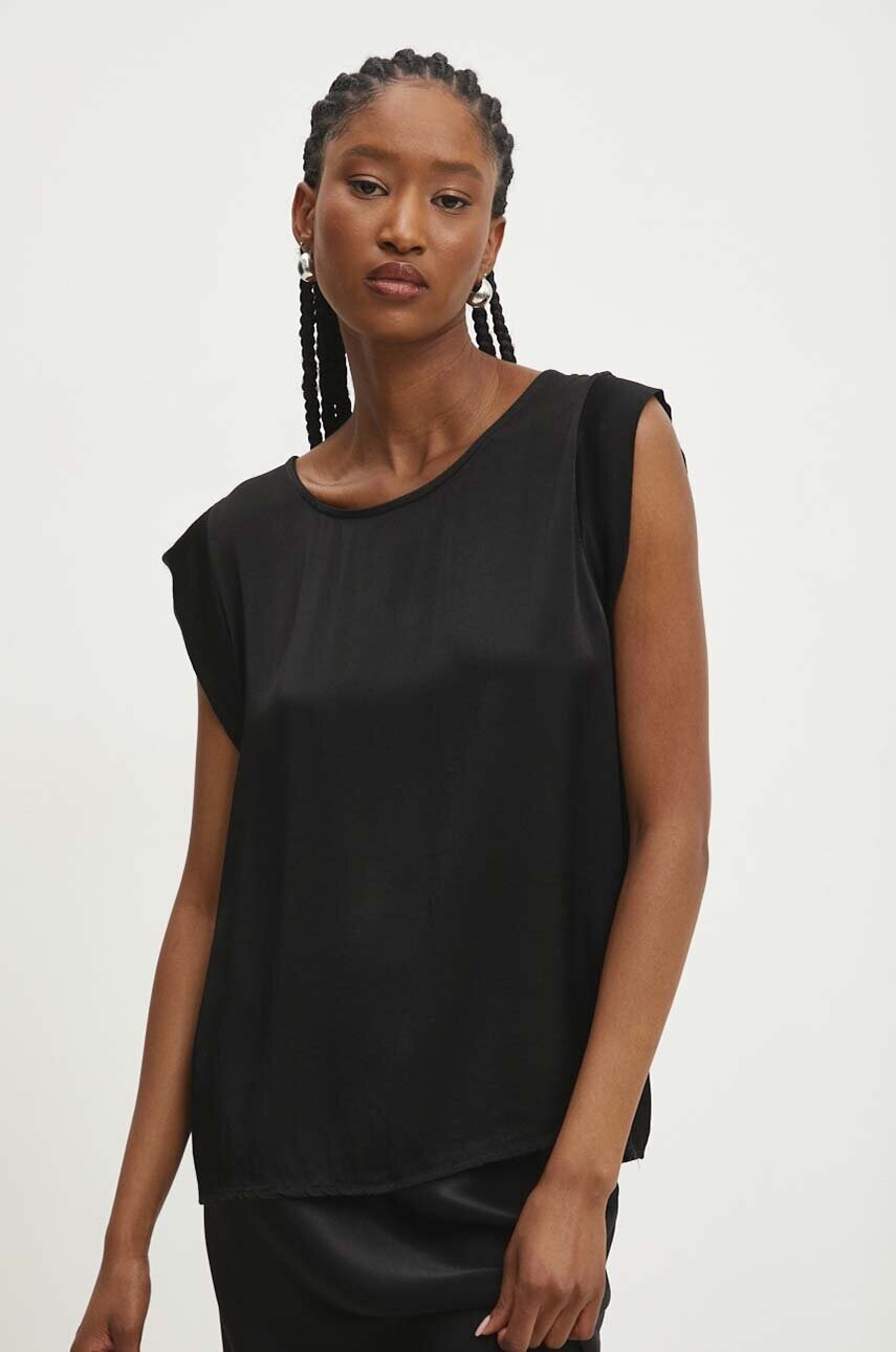 Answear Lab bluza femei, culoarea negru, neted