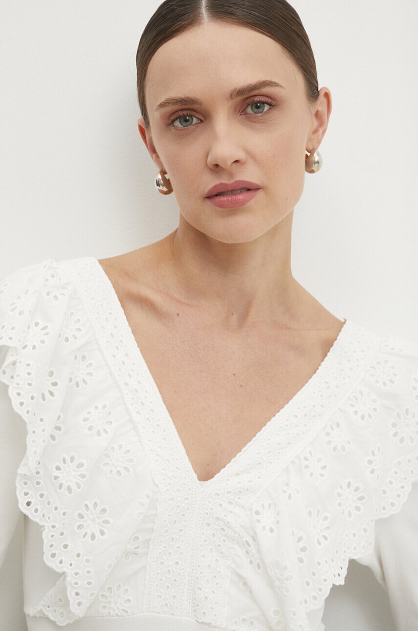 Answear Lab bluza femei, culoarea alb, neted