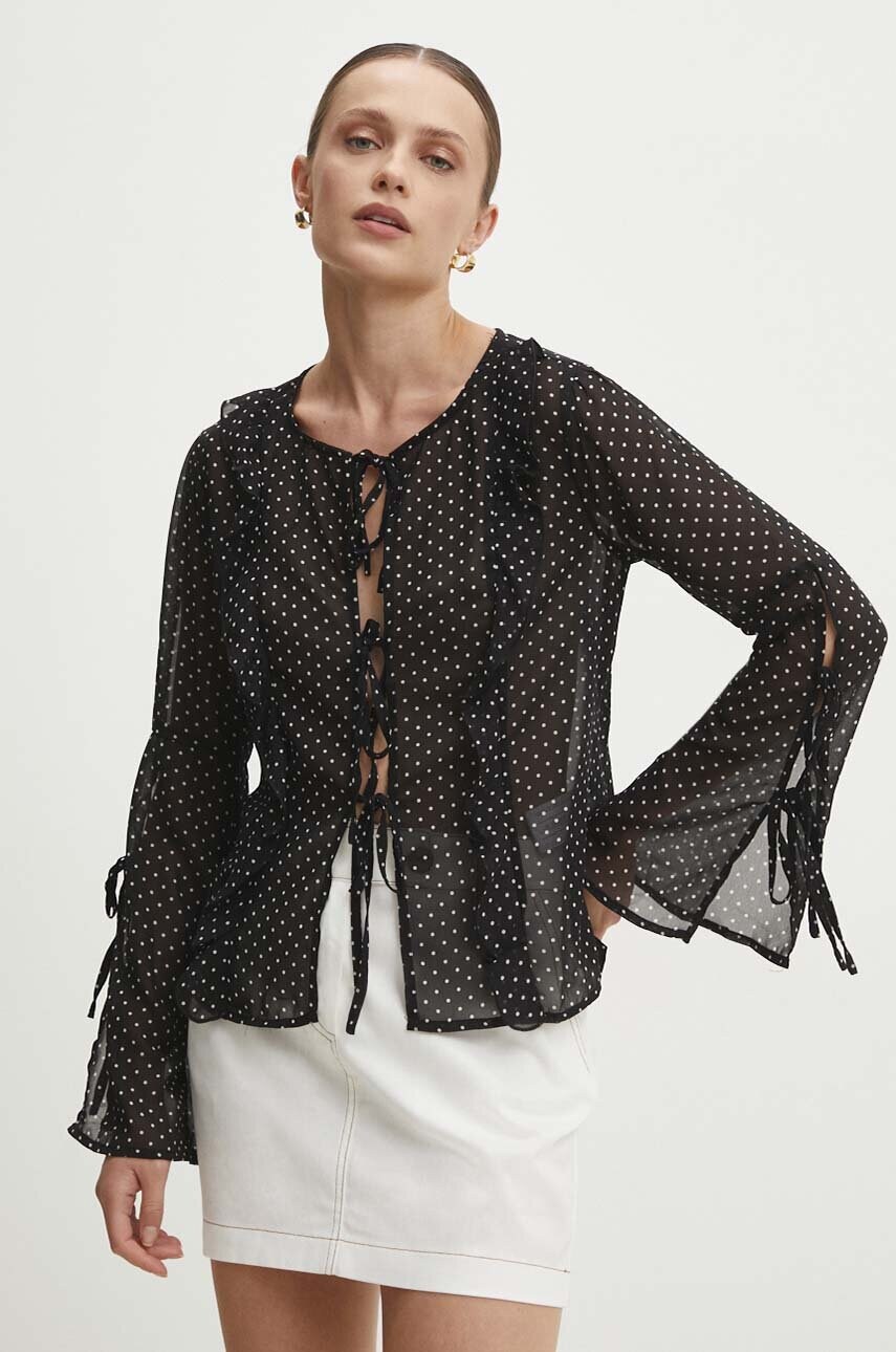 Answear Lab bluza femei, culoarea negru, modelator