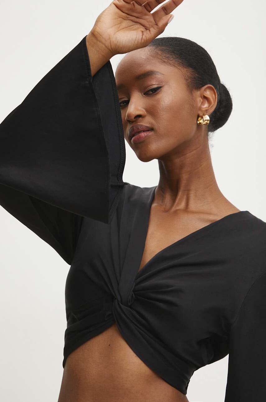Answear Lab bluza femei, culoarea negru, neted