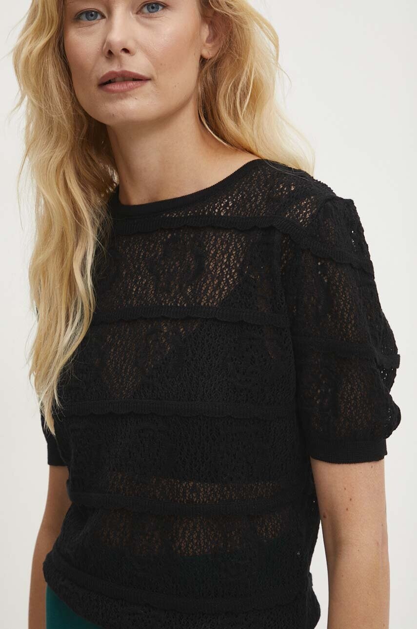 Answear Lab bluza femei, culoarea negru, neted