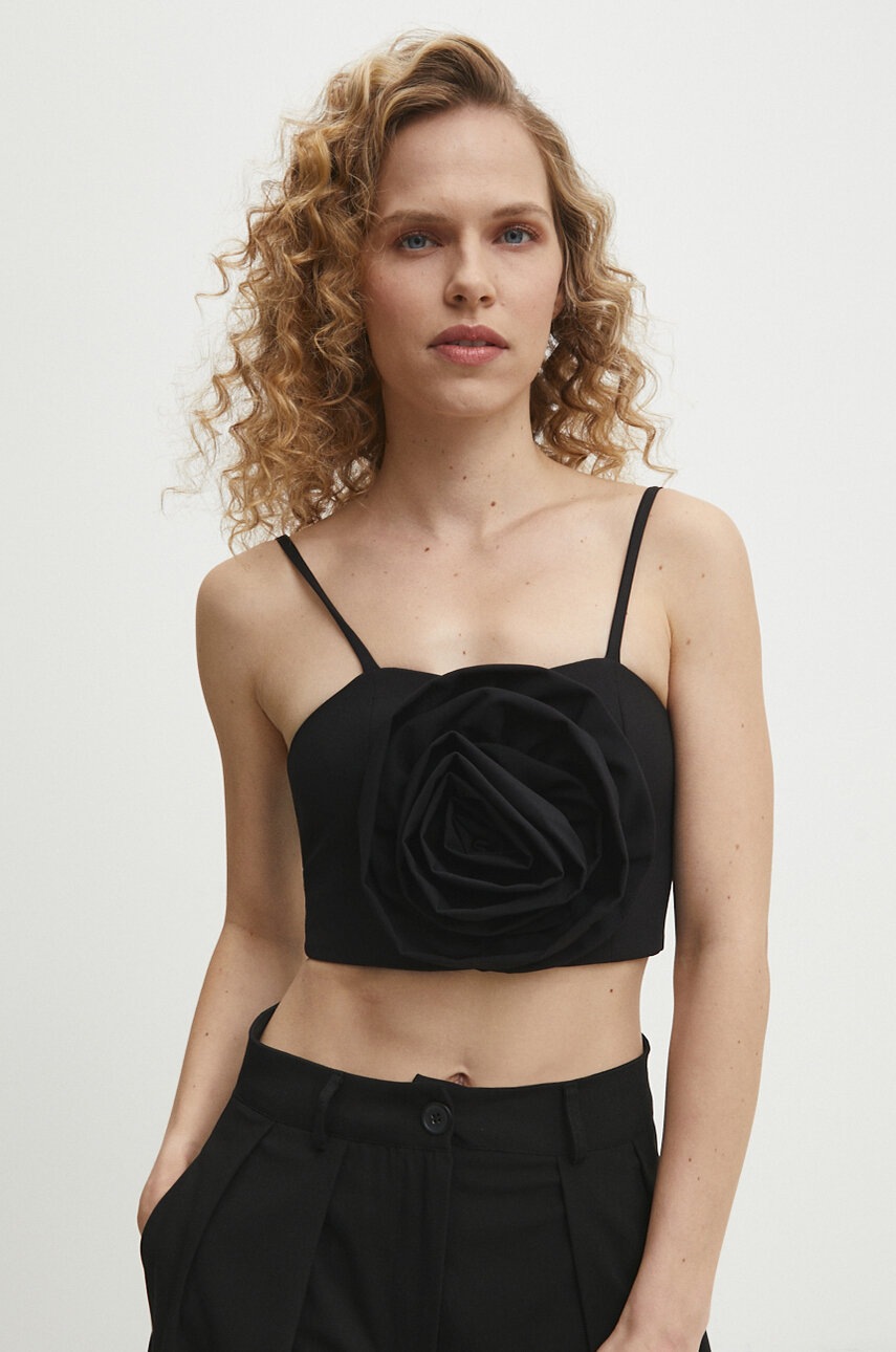 Answear Lab top culoarea negru, neted