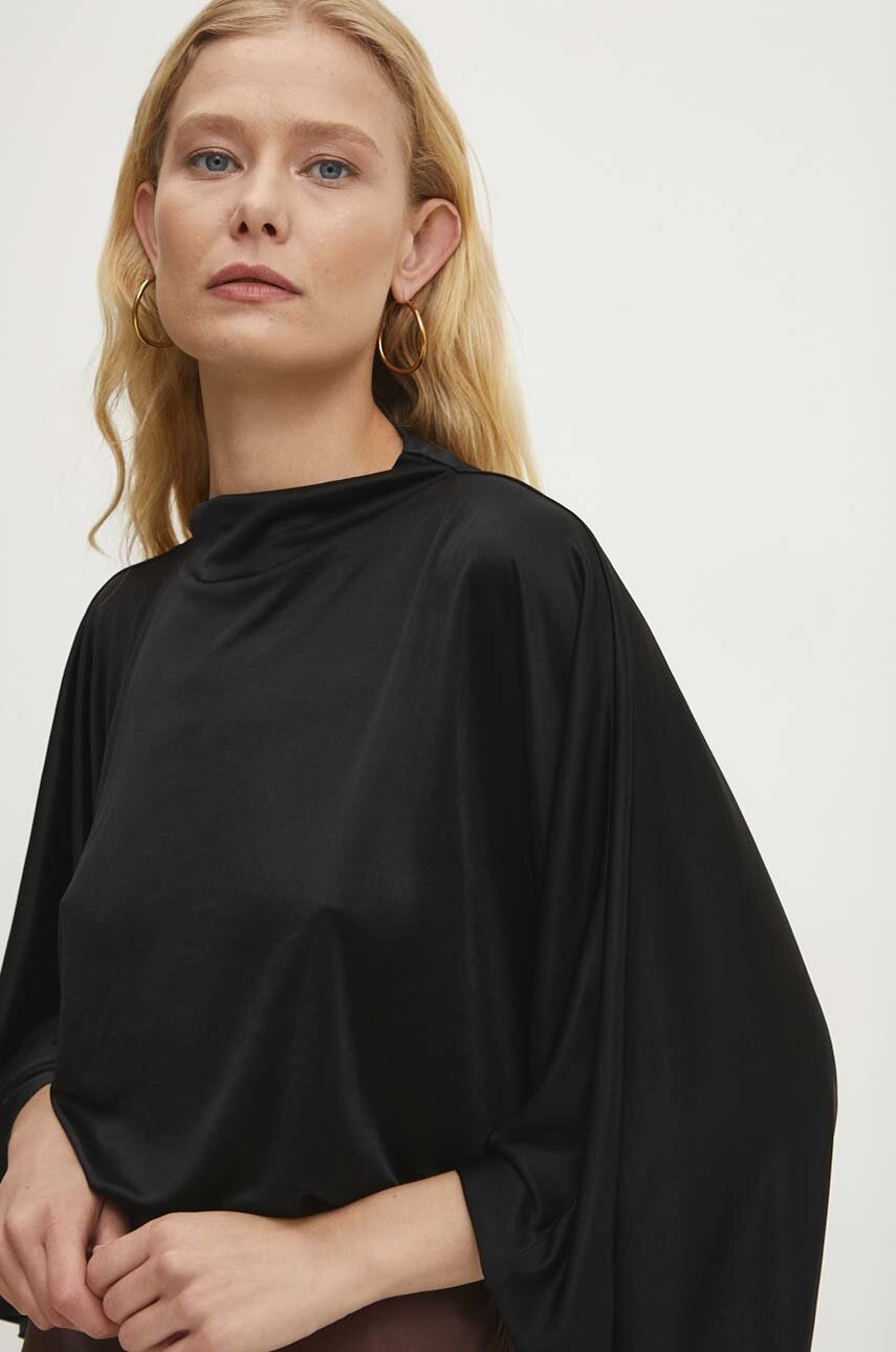 

Блуза Answear Lab в черно с изчистен дизайн, Черен