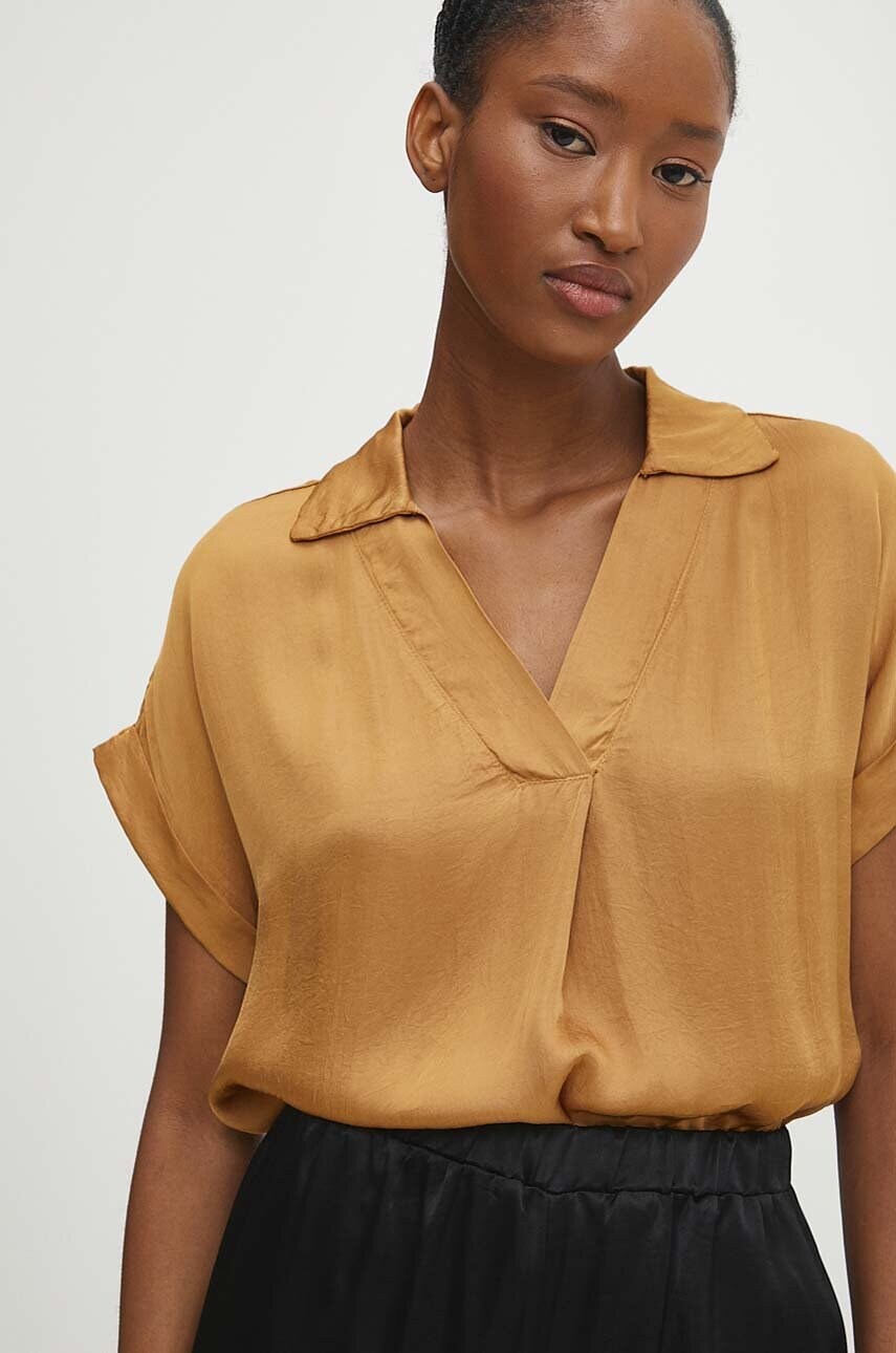 Answear Lab bluza femei, culoarea maro, neted