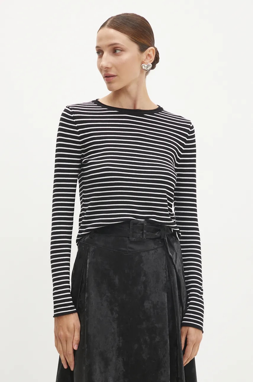 Answear Lab bluza femei, culoarea negru, modelator