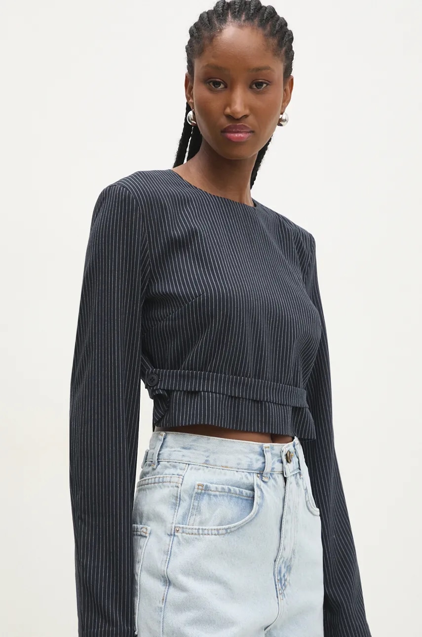Answear Lab bluza femei, culoarea albastru marin, modelator