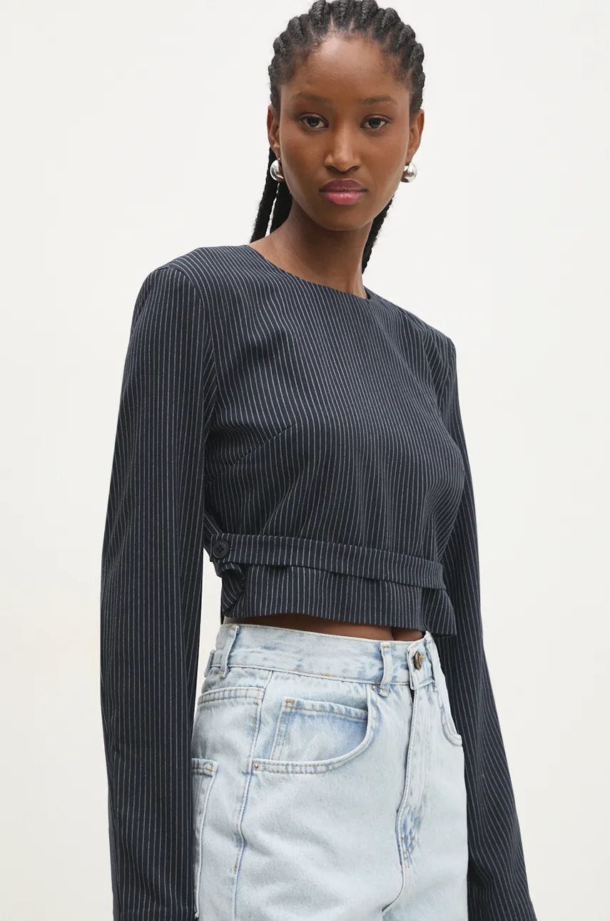 Answear Lab bluza femei, culoarea albastru marin, modelator