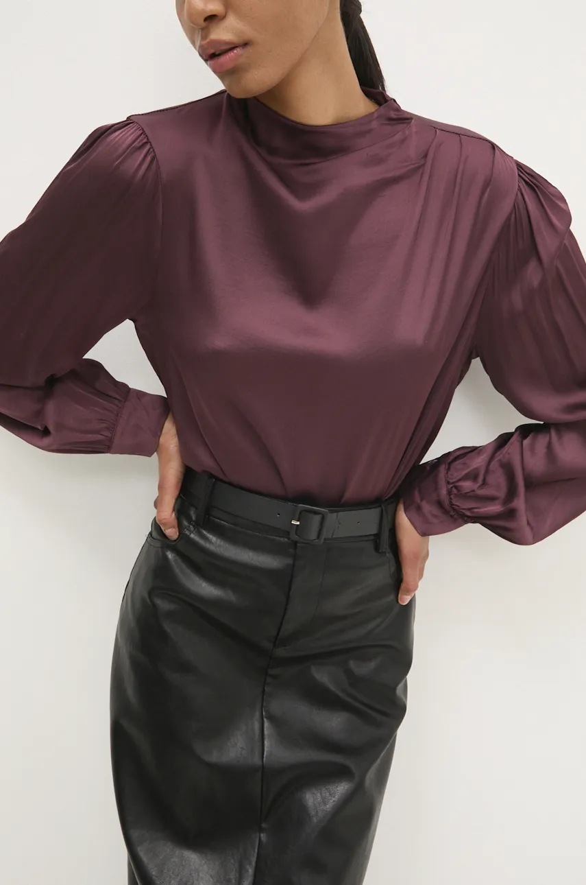 

Блуза Answear Lab в бордо с изчистен дизайн