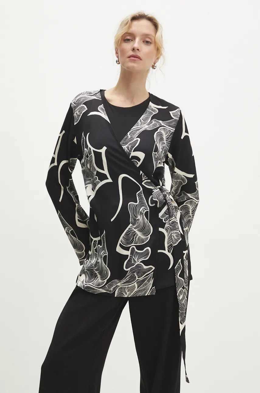 Answear Lab cămașă femei, culoarea negru, regular