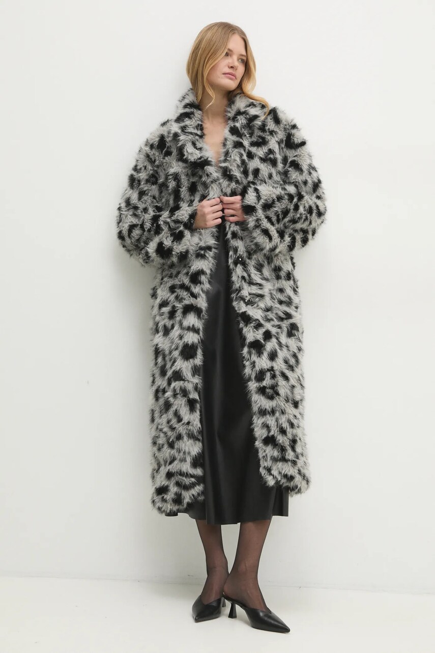 Answear Lab palton femei, culoarea bej, de tranzitie, oversize