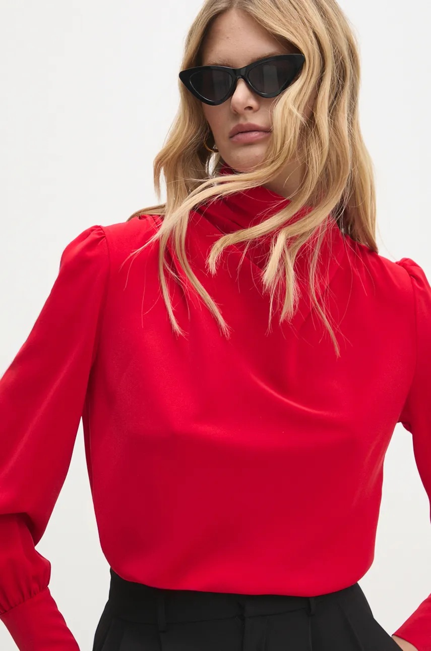 

Блуза Answear Lab в червено с изчистен дизайн, Червен