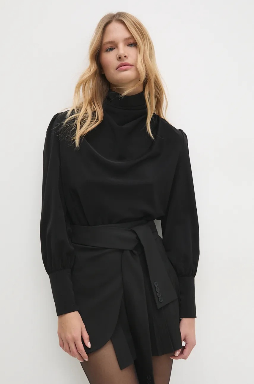 

Блуза Answear Lab в черно с изчистен дизайн, Черен