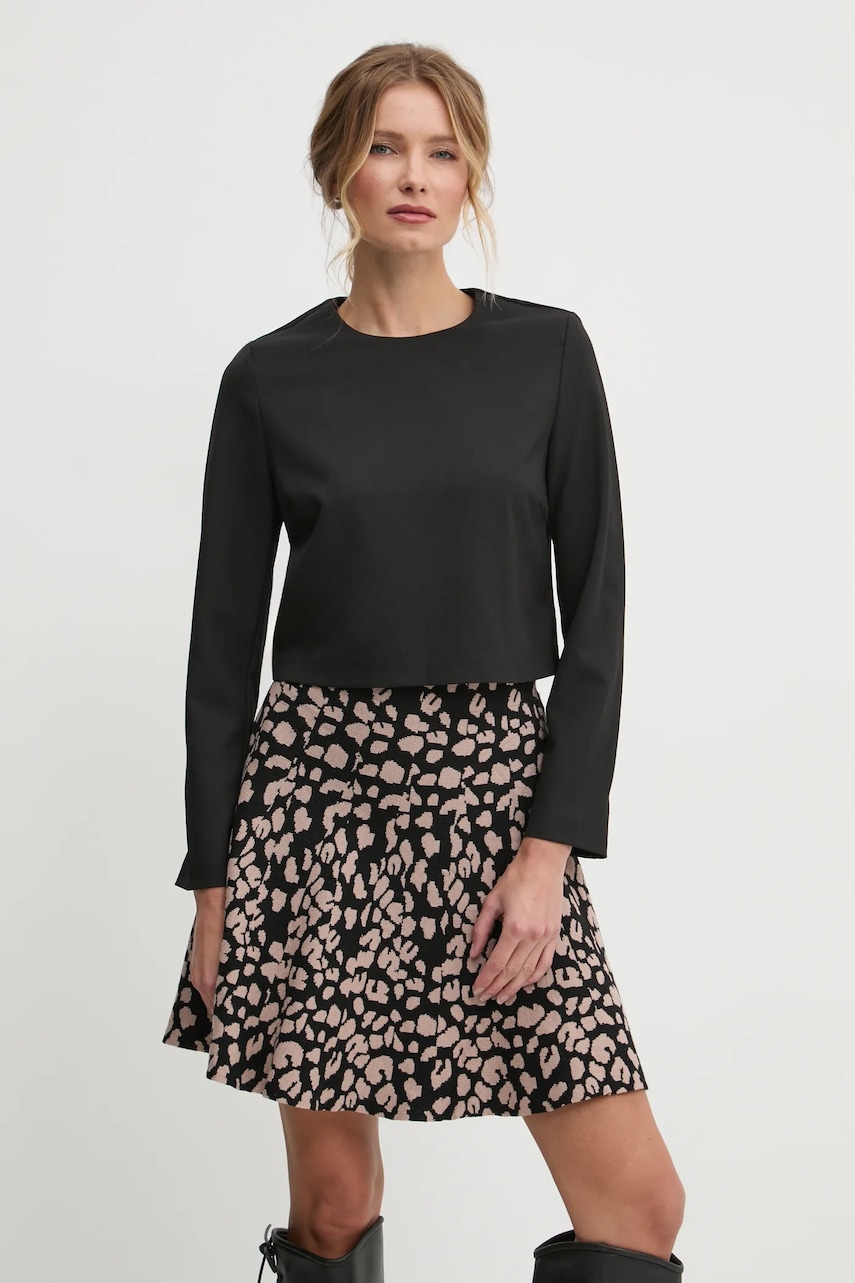 Answear Lab bluza din amestec de lana culoarea negru, neted Answear Lab bluza din amestec de lana culoarea negru, neted