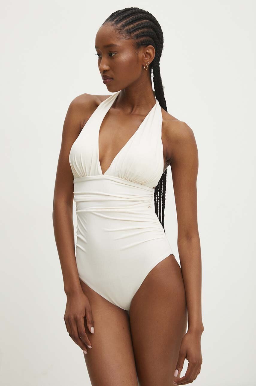 

Цял бански Answear Lab в бежово с леко подплатени чашки, Бежов