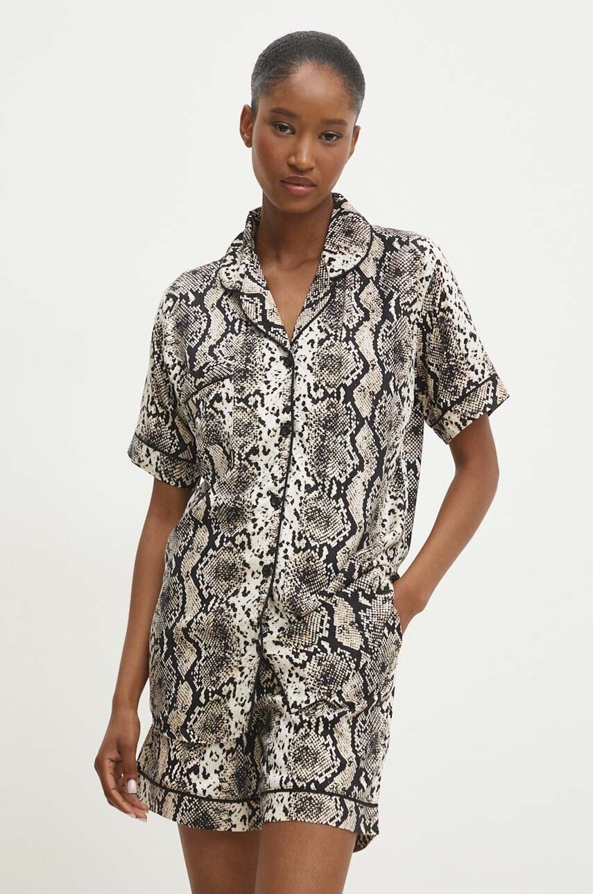 Answear Lab pijama femei, culoarea bej