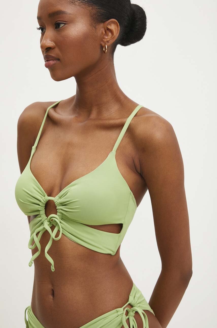 Answear Lab sutien de baie culoarea verde, cupa usor rigidizata