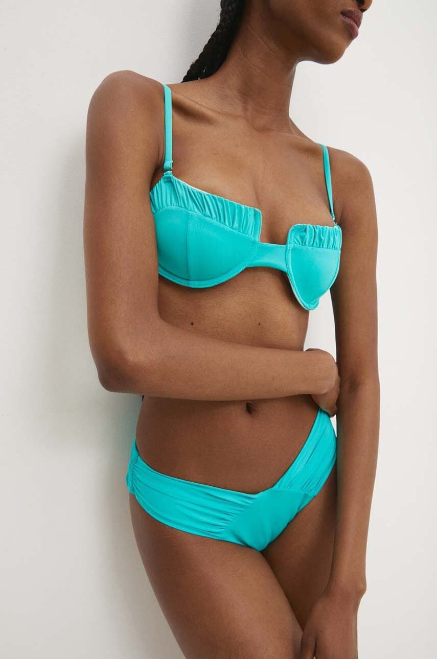 Answear Lab sutien de baie culoarea turcoaz, cupa usor rigidizata
