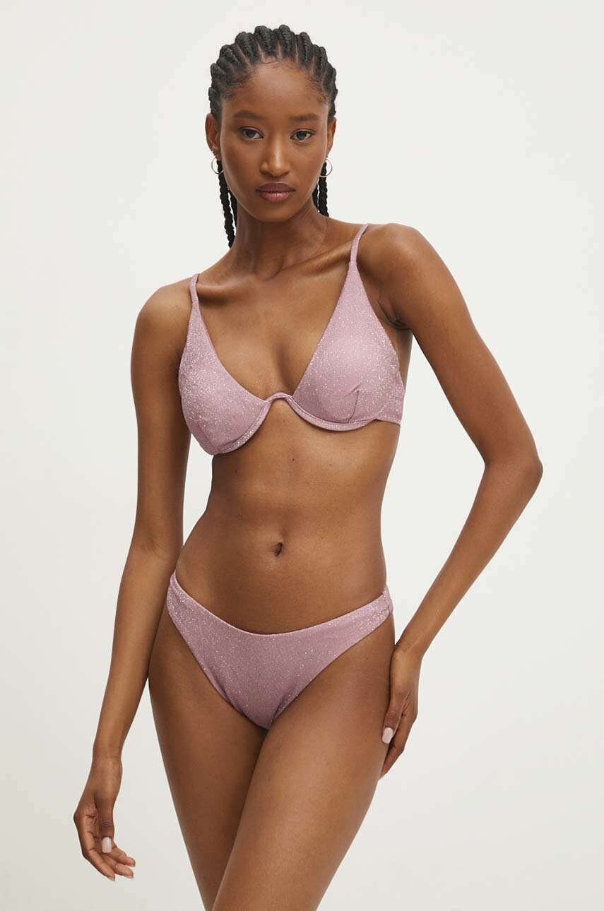 Answear Lab sutien de baie culoarea roz, cupa usor rigidizata