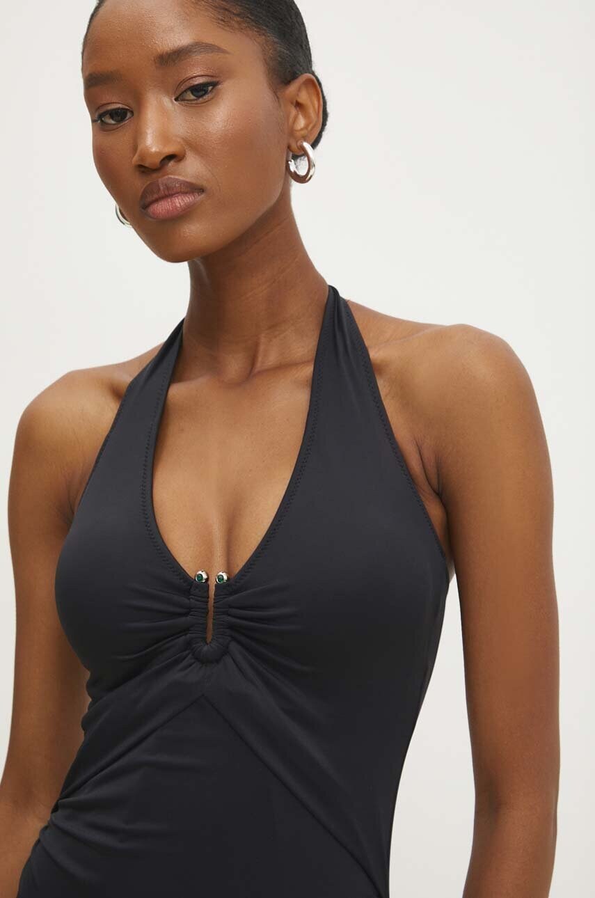 Answear Lab costum de baie dintr-o bucată culoarea negru, cupa usor rigidizata