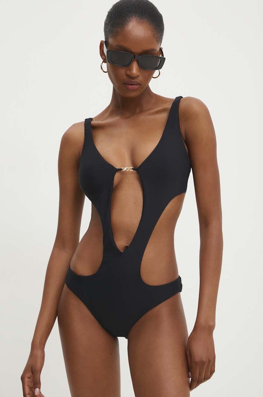 Answear Lab costum de baie culoarea negru, cupa usor rigidizata