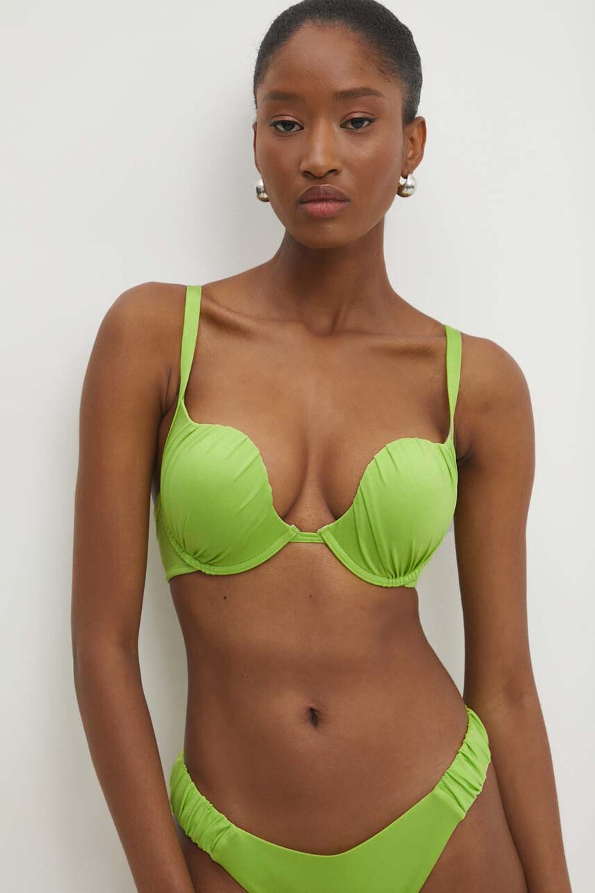 Answear Lab sutien de baie culoarea verde, cupa rigidizata