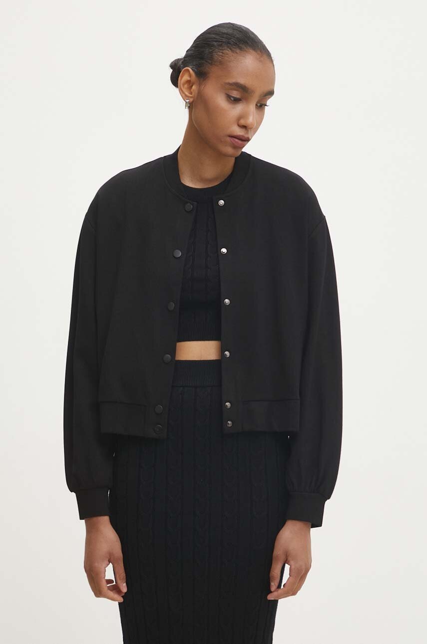 

Суичър Answear Lab в черно с изчистен дизайн, Черен