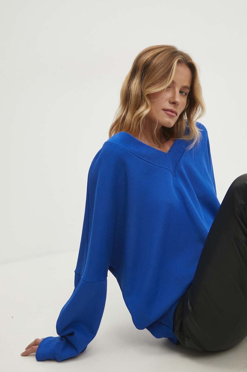 

Суичър Answear Lab в синьо с изчистен дизайн, Син