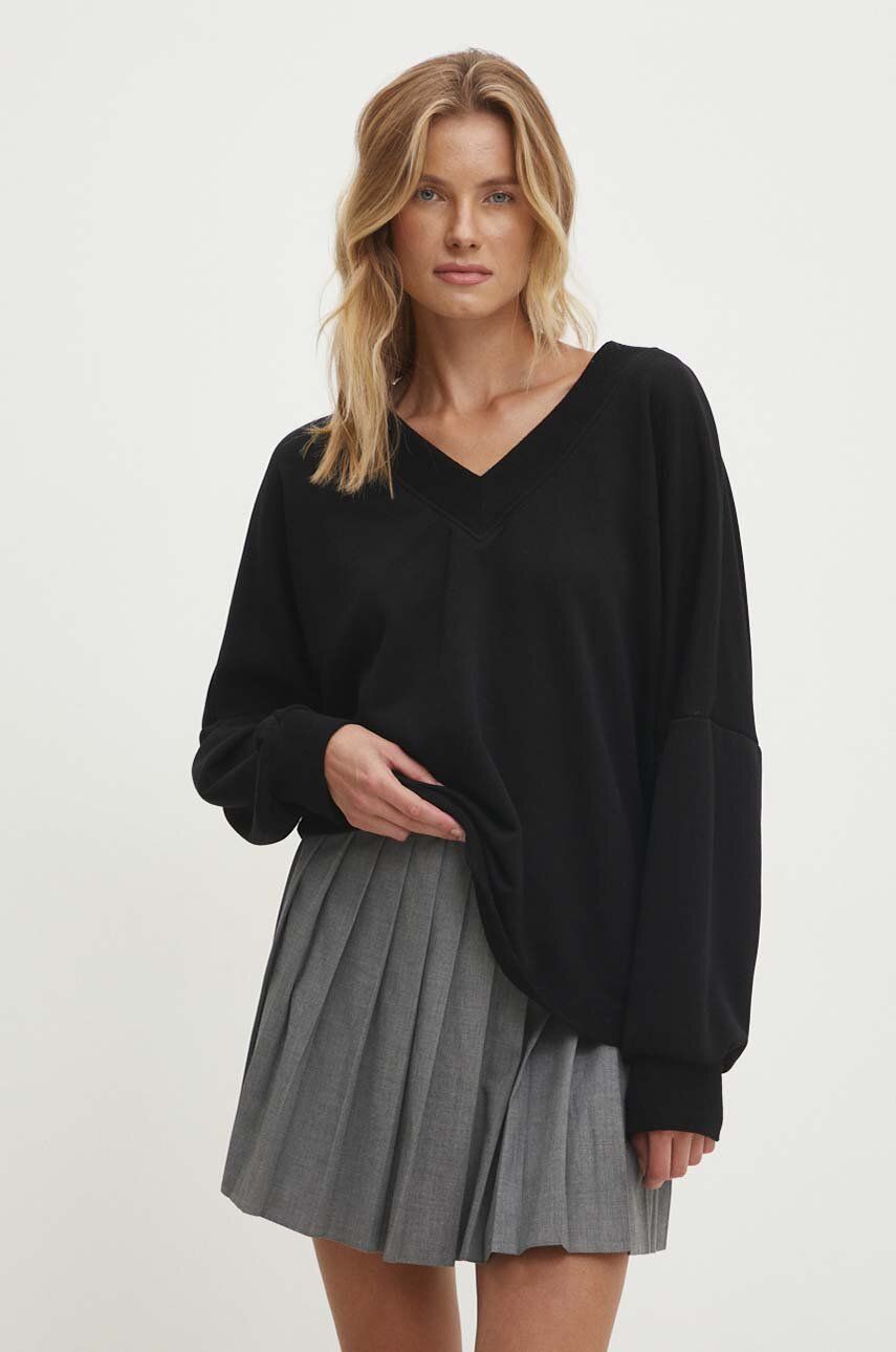 Answear Lab bluza femei, culoarea negru, neted