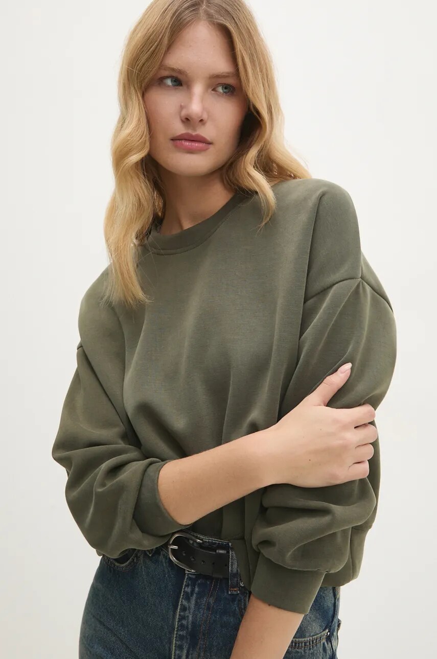 Answear Lab bluza femei, culoarea verde, neted