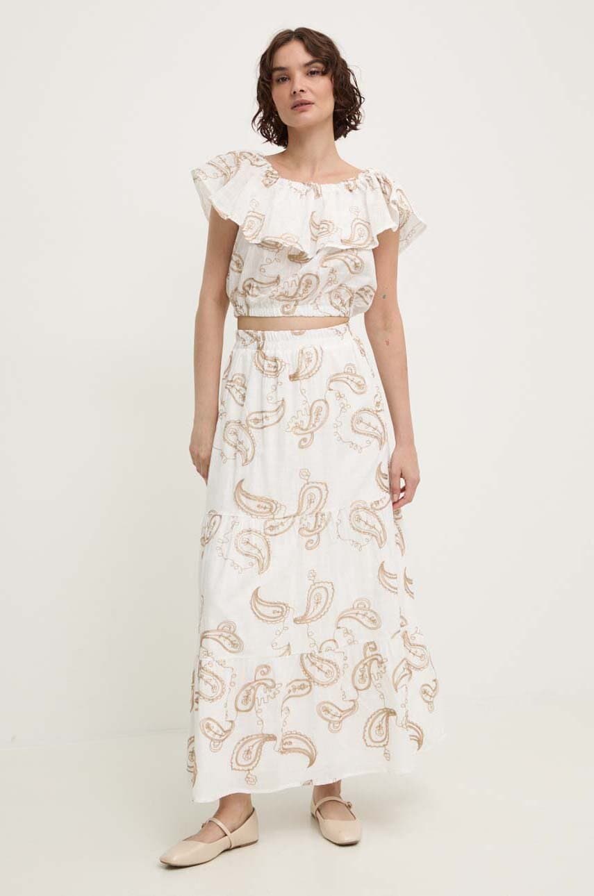 Answear Lab compleu femei, culoarea alb