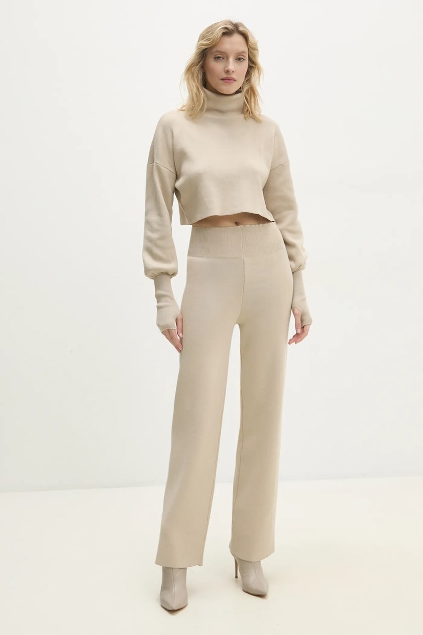 Answear Lab bluză și pantaloni culoarea gri